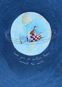 Greeting Cards: Love you around the World Blank Card