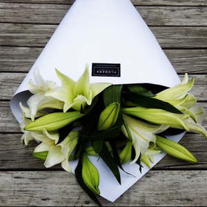 Sympathy Flowers: Market Fresh Lily Wrap - Fragrant