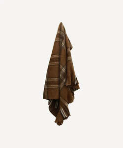 Home Fragrances: Plaid Brown Throw Blanket