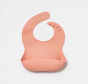 Kitchen Dining: Silicone Bib | Dixie Pink