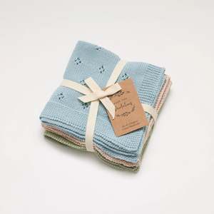 Baby: Organic Cotton Wash Cloths | Sky Blue