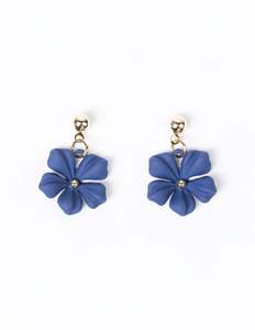 Dangly Flower Earrings | Blue