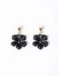 Top Sellers: Dangly Flower Earrings | Black
