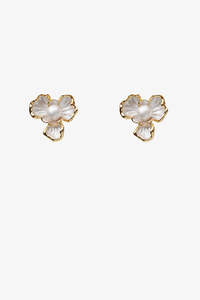 Pearl Lotus Earrings