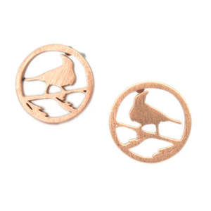 Jewellery: Little Taonga Tui Rose Gold Earrings