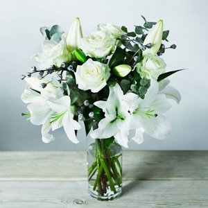 White Christmas Lily Bouquet - Flourish Floral Designs