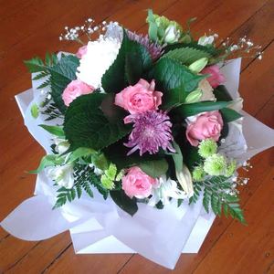 Pink and white bouquet in a Vox box - Flourish Floral Designs