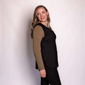Black/Khaki Breastfeeding Top