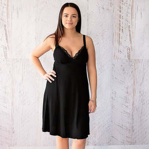 Breastfeeding Sleepwear: Esme Breastfeeding Nightie Black