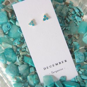 Birthstone Studs - Gold