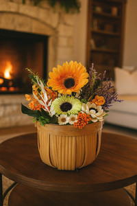 Products: Everlasting Sun Flower Flower Basket Arrangement Flower Boutique