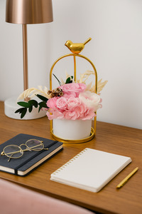 Products: Cotton Candy Mini Bird Vase Arrangement Flower Boutique