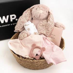Pink Baby Bunny Gift Basket