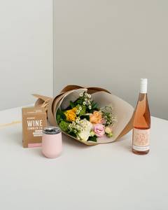 Occasion Birthday: For Her Rosé Wine & Flowers
