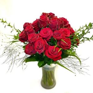 Red Roses In Vase, Rose Flowers By Joanne