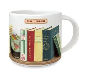 Cavallini & Co Mug - Library Books, Home and Living Flowers By Joanne