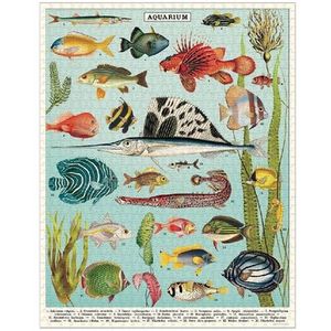 Cavallini & Co Vintage Puzzle - Aquarium 1000 Pce, Cards and Books Flowers By Joanne