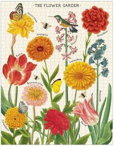 Cavallini & Co Vintage Puzzle - Flower Garden 1000 Pce, Cards and Books Flow&hellip;