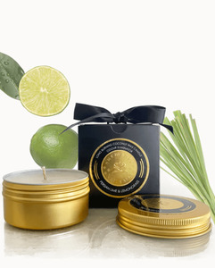 Surmanti: Surmanti Long Burning Coconut Wax Travel Candle - Odour Eliminator, Candle and Room Fragrance Flowers By Joanne