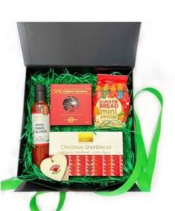 Bisko: Christmas Treat Gift Box - with Award-Winning Hot Sauce, Christmas Flowers By Joanne
