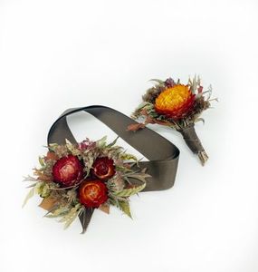 Dried Flowers: Dried Flowers School Ball Combo(Corsage and Buttonhole), Dried Flowers Flowers By Joanne