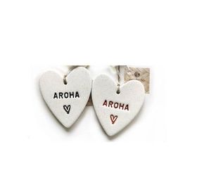 Michelle Bow White Sand Word Heart-Aroha, Gifts Flowers By Joanne