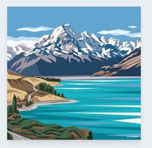 Products: Greeting Card- Mt Cook, Lake Pukaki 2, Cards and Books Flowers By Joanne