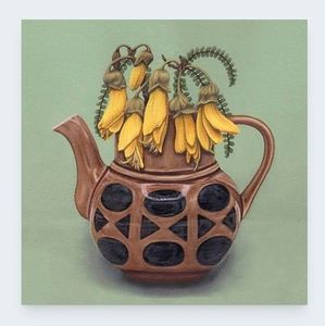 Greeting Card- Pot Of Gold, Cards and Books Flowers By Joanne