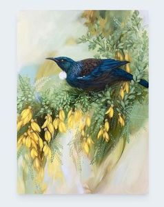 Greeting Card-Nestled In Nature - Tui & Kowhai, Cards and Books Flowers By Joanne