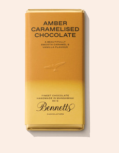 BENNETTS OF MANGAWHAI Amber Chocolate Bar, Chocolate Flowers By Joanne