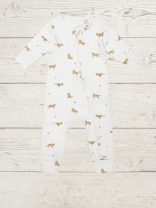 Jamie Kay Clothing: Organic Cotton Reese Zip Onepiece – Lenny Leopard Cloud