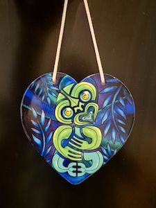 Ceramic Artwork 1: NZ Tiki Ceramic Heart