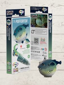 EUGY Pufferfish 3D Puzzle – Eco-Friendly Kids Craft Kit