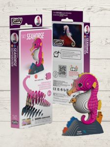 EUGY Seahorse 3D Puzzle – Eco-Friendly Kids Craft Kit