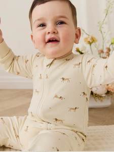 Baby Clothing And Wraps: Jamie Kay Organic Cotton Reese Onepiece - Play ball cassava