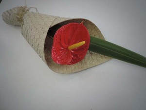 Products: Red Anthurium in flax