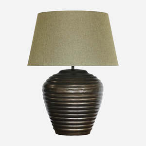 Lamps: Haveli Lamp Base in Antique Brass Finish