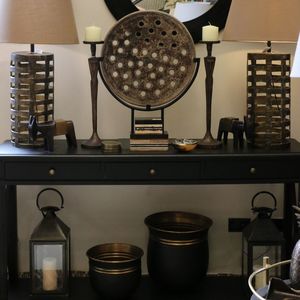 TREILLIS LAMP LATTICE IN ANTIQUE BRASS FINISH