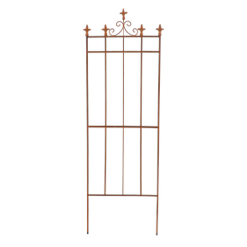 Garden Outdoor: Cast Iron Plant Support 2D Fleur-de-lis 54x165cm