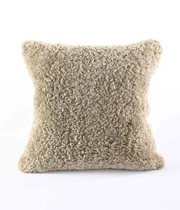 Cushions Throws: NZ Wool Sheepskin Cushion Walnut