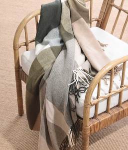 Cushions Throws: Lodge Lambswool Throw Ivy