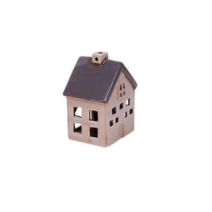Gifts Accessories: VILLA TEA LIGHT HOUSE GREY WHITE