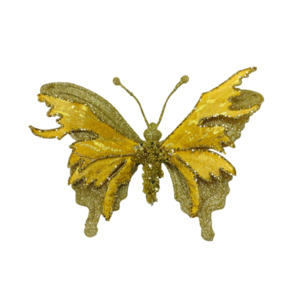 17.5CMW GOLD/GOLD BUTTERFLY ON CLIP