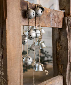 French Country Collection: Jingle Bell Garland Crackle Silver