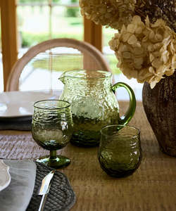 Serena Green Wine Goblet ~ Set of 4