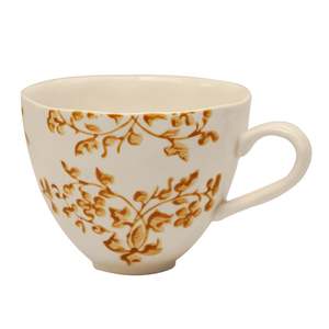 Drinkware: Florentine Ochre Handpainted Cup