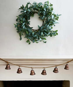 Christmas Decor: Bell On Strand Bronze