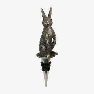Easter: Rabbit Bottle Stopper in Pewter Finish
