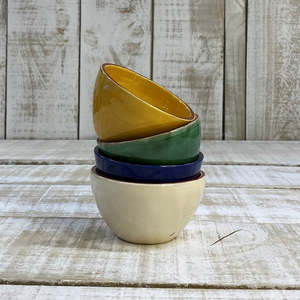 Tamegroute Pottery: Spanish Terracotta Small Bowl 9 cm - Blue