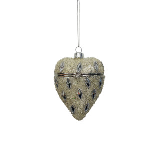 Tree Decorations: GEM GLASS OPENABLE HEART
